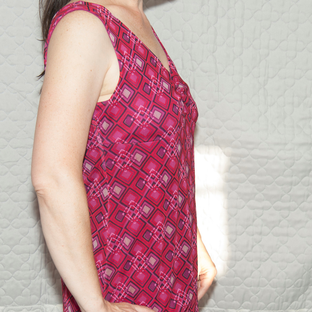 Hot Pink Diamonds Print Sleeveless Mini Dress